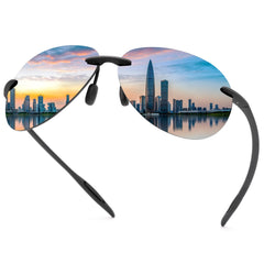 Polarized Sunglasses for Men Women Rimless Frame Driving Glasses UV400 Protection Mirror Lens Shades Sport Eyewear Eyeglasses