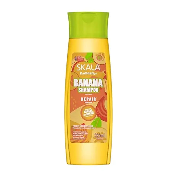 SKALA Fruitastic Banana Shampoo  For Frizzy & Brittle Hair With Banana Extract, Bacuri Butter, Ceramides & Vegetable Collagen No Parabens or Silicones 10.99 fl oz