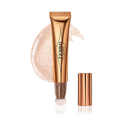 DAGEDA Highlighter Beauty Women Wand, Shimmer Liquid Face Highlighter, Smooth Creamy Liquid Highlighter Stick with Soft Cushion Applicator, Waterproof Body Face Glowing Highlighter Makeup (04)