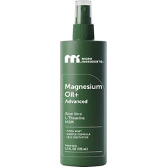 Micro Ingredients Magnesium Oil+ Advanced Spray for Sleep & Feet, 12 fl oz | with Aloe Vera, L-Theanine & MSM | Gentle Cool Mint Formula | Non-GMO, Cruelty-Free