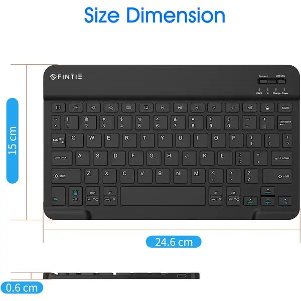 Fintie 10-Inch Ultrathin Wireless Keyboard for iPad / iPhone / Tablet (EB00084) - Black