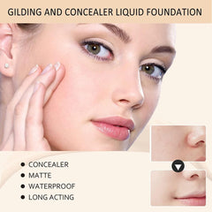 True Match Liquid Foundation, Liquid Foundation Full Coverage Base Cream Concealer Makeup Waterproof Long Lasting Liquid Foundation