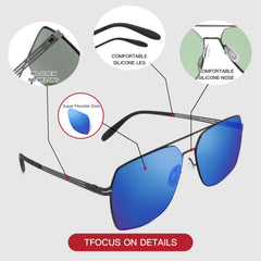 PUKCLAR Polarised Men Sunglasses Pilot Sunglasses Lightweight Stainless Steels Frame Retro Sun Glasses with UV400 for Driving, Fishing, Hiking