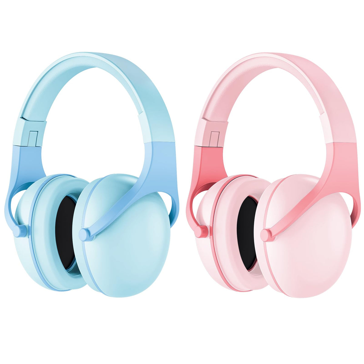 ProCase Noise Cancelling Headphones for Kids, 2 Pack Kids Ear Protection, Hearing Protection Earmuffs for Sensory Autism Toddler Child - Pink & Skyblue