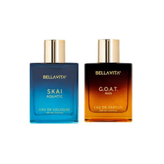 BellaVita Luxury G.O.A.T. & Skai Aquatic Perfume Combo – Long-Lasting, Refreshing & Invigorating Fragrances – Cruelty-Free & Vegan Unisex Gift Set for Sports & Gym Enthusiasts