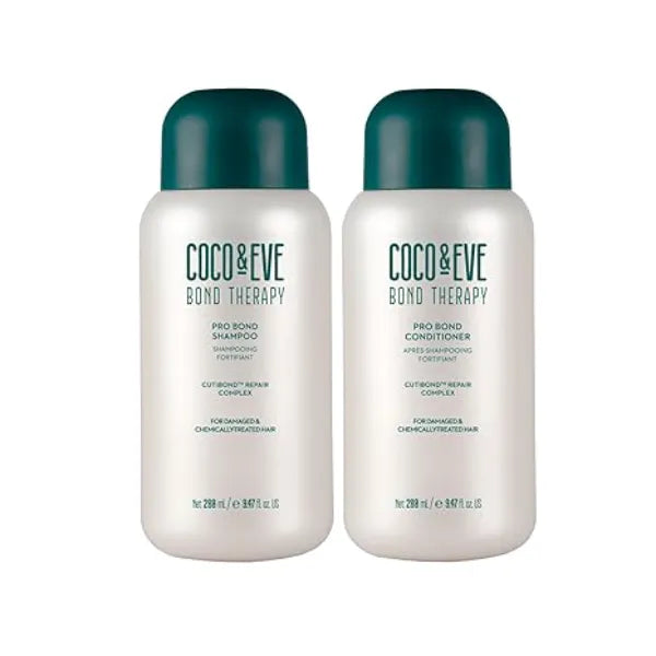 Coco & Eve Bond Therapy Pro Bond Shampoo & Conditioner Set. Strengthening Bond Building with Cutibond Repair Complex. Nourishes & Reduces Breakage for Chemically Treated, Damaged Hair 18.94 fl oz