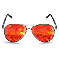 ROCKNIGHT Polarized Aviator Sunglasses for Men Women Metal Flat Top Sunglasses lightweight Driving UV400 Outdoor 58mm