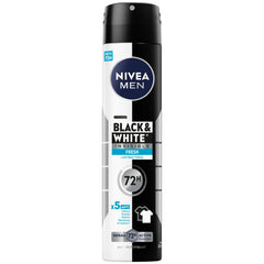 NIVEA MEN Antiperspirant Spray for Men, Black & White Invisible Protection Fresh, 200ml