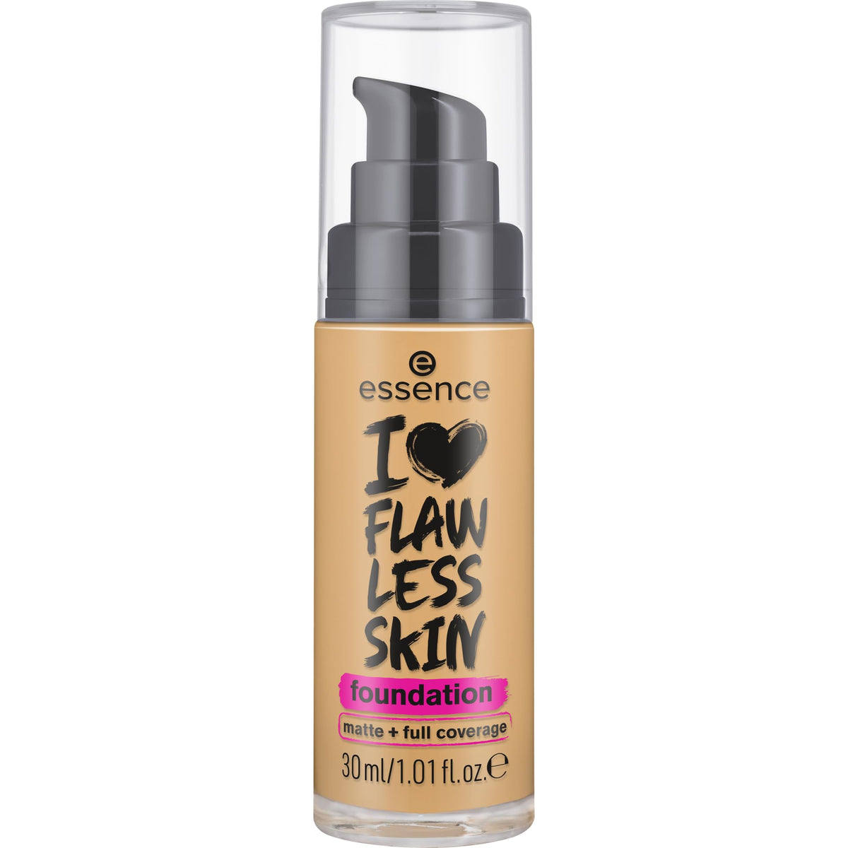 Essence I Love Flawless Skin Foundation, No. 40, Nude, Long-Lasting, Mattifying, Instant Result, Matte, Vegan, Oil-Free, UVA and UVB Filter + SPF 20, No Perfume, Pack of 1 (30 ml)