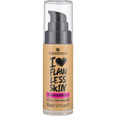 Essence I Love Flawless Skin Foundation, No. 40, Nude, Long-Lasting, Mattifying, Instant Result, Matte, Vegan, Oil-Free, UVA and UVB Filter + SPF 20, No Perfume, Pack of 1 (30 ml)