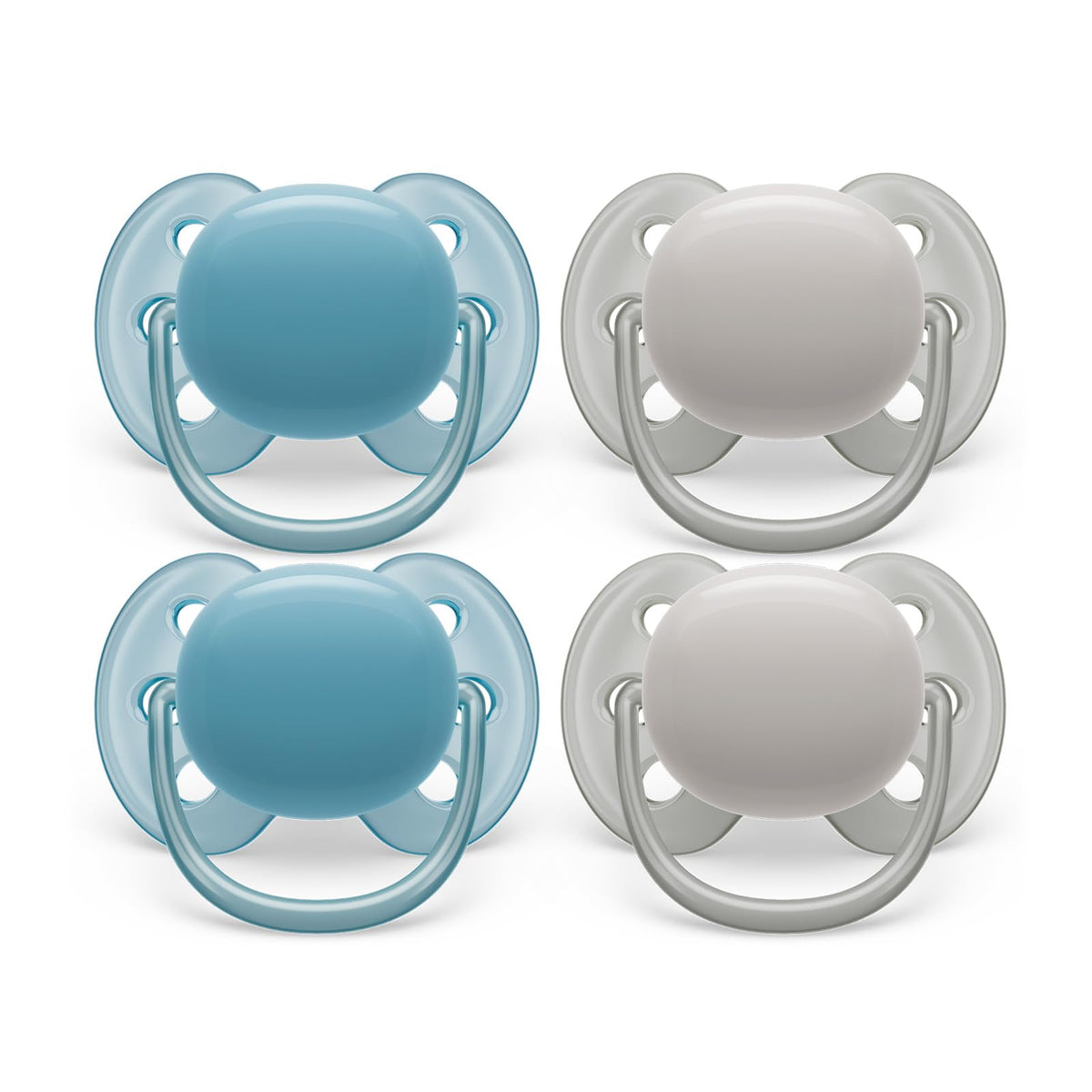 AVENT Philips Ultra Soft Pacifier - 4 x Soft and Flexible Baby Pacifiers for Babies Aged 6-18 Months, BPA Free with Sterilizer Carry Case, SCF091/27