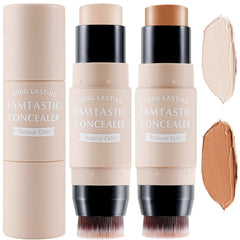NALACAL 2 PCS Contour Highlighter Stick with Brush -Bronzer Pen, Face Brightens Shades Pencil, Highlighting Shade, Highlight Shaping Stick, Waterproof, Longwear Makeup(03 and 04)