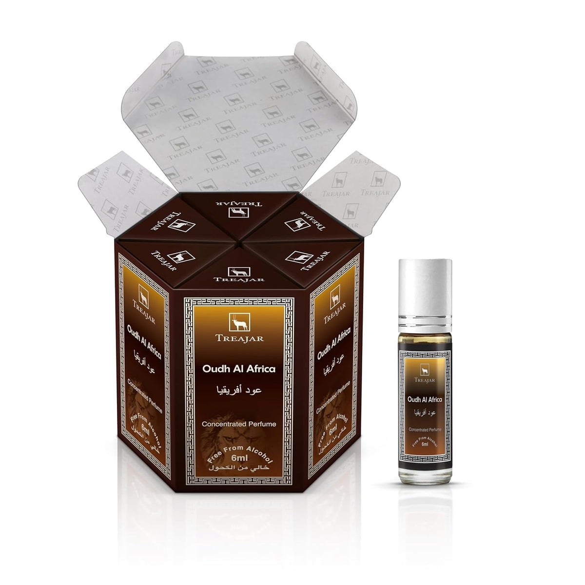 Concentrated Attar perfume Oil (Roll on) - Oudh Al Africa, 6ml each (Pack of 6) |100% Non Alcoholic | Premium Arabic Concentrated Oil for Men and Women