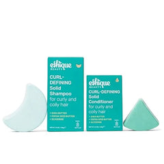 Ethique Beauty Curl Defining Shampoo & Conditioner Bar Set for Thick, Curly Hair with Shea Butter Plastic Free, Vegan, 2 Pack