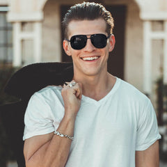 Joopin Polarized Sunglasses for Men, Classic Military Rectangular Sun Glass with Metal Frame UV Protection