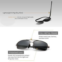 SUNGAIT Ultra Lightweight Rectangular Polarized Sunglasses UV400 Protection