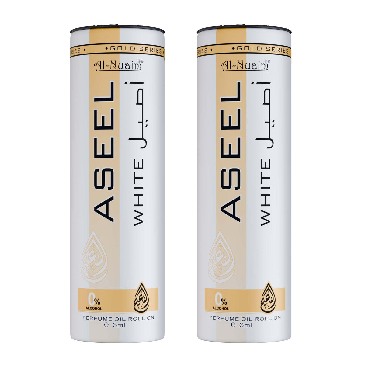 Barrel Series Aseel White Attar Roll On for Men & Women - Pack of 2 (6ml Each) | Alcohol Free Fragrance