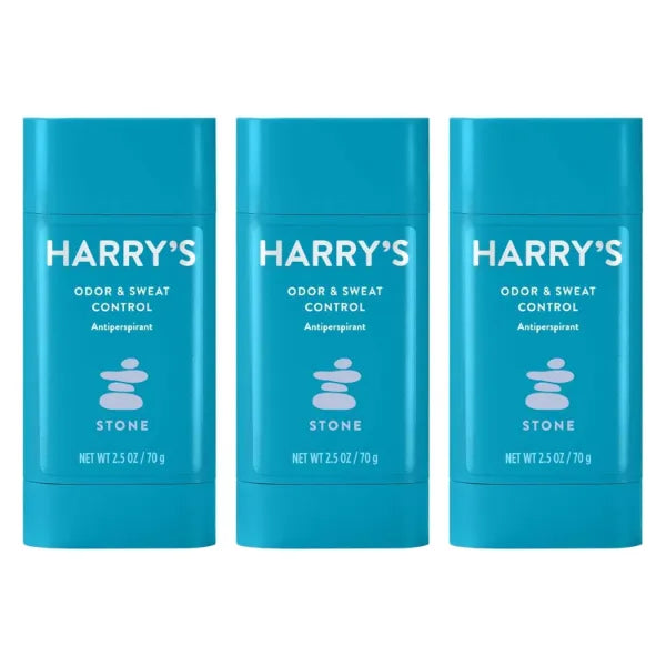 Harry's Deodorant Antiperspirant, Odor & Sweat Control Antiperspirant for Men - Stone Scent, 70G (Pack of 3)