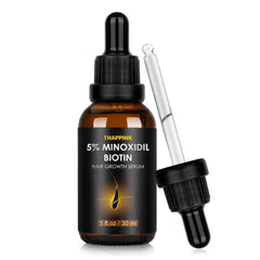 Glemme 5% Minoxidil for Men & Women Hair Growth - Biotin Minoxidil Serum Oil for Beard Growth Stop Hair Thinning and Hair Loss For Stronger Thicker Longer Hair