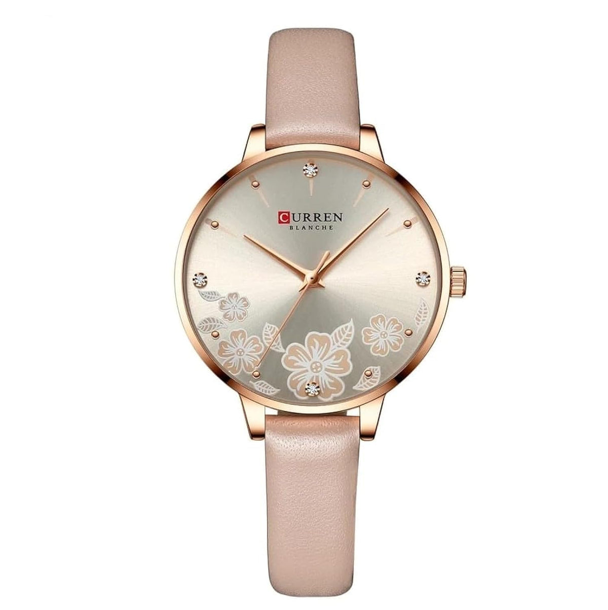 CURREN 9068 Brand Women Watch Fashion Flower Dial Quartz Ladies Leather Wristwatch Elegant Gift Lady Watche WITH ORIGNAL GIFT BOX - CAMAL
