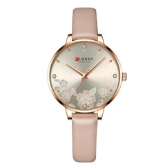 CURREN 9068 Brand Women Watch Fashion Flower Dial Quartz Ladies Leather Wristwatch Elegant Gift Lady Watche WITH ORIGNAL GIFT BOX - CAMAL