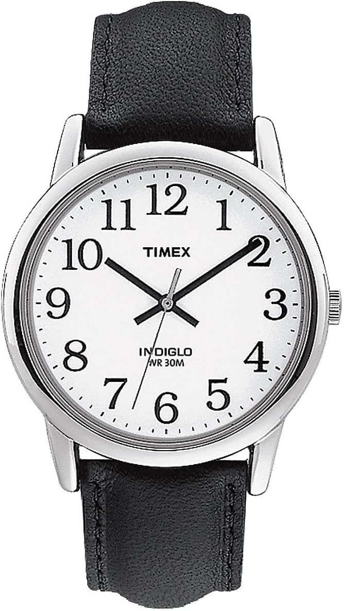 Timex Men's Easy Reader 35mm Watch – Gold-Tone Case White Dial with Gold-Tone Tapered Expansion Band - Black/Silver-Tone/White/A/35mm