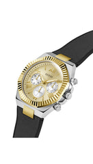 Guess Equity Multi-Function Analog Watch for Men, 44 mm Case Width, Black/Champagne