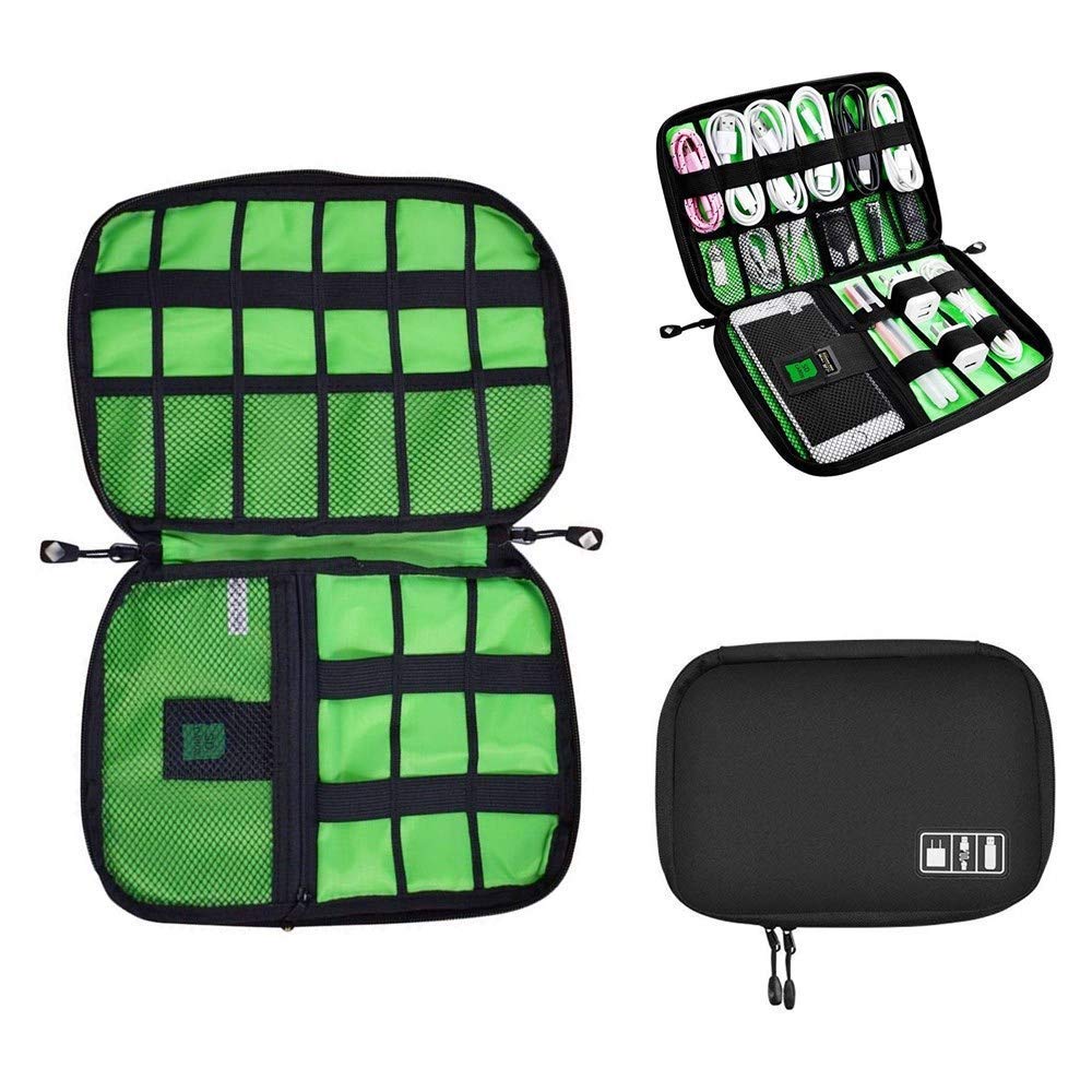 M&J Universal Cable Organizer Bag for Travel and Houseware Storage, Small Electronics Accessories Cases for Various USB Cables Earphone Charger Phone