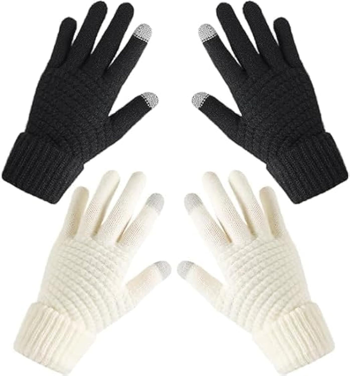 ChicAbode Winter Gloves Womens - Touchscreen Gloves for Women, Warm Gloves with Elastic Cuff Knit Gloves for Cold weather