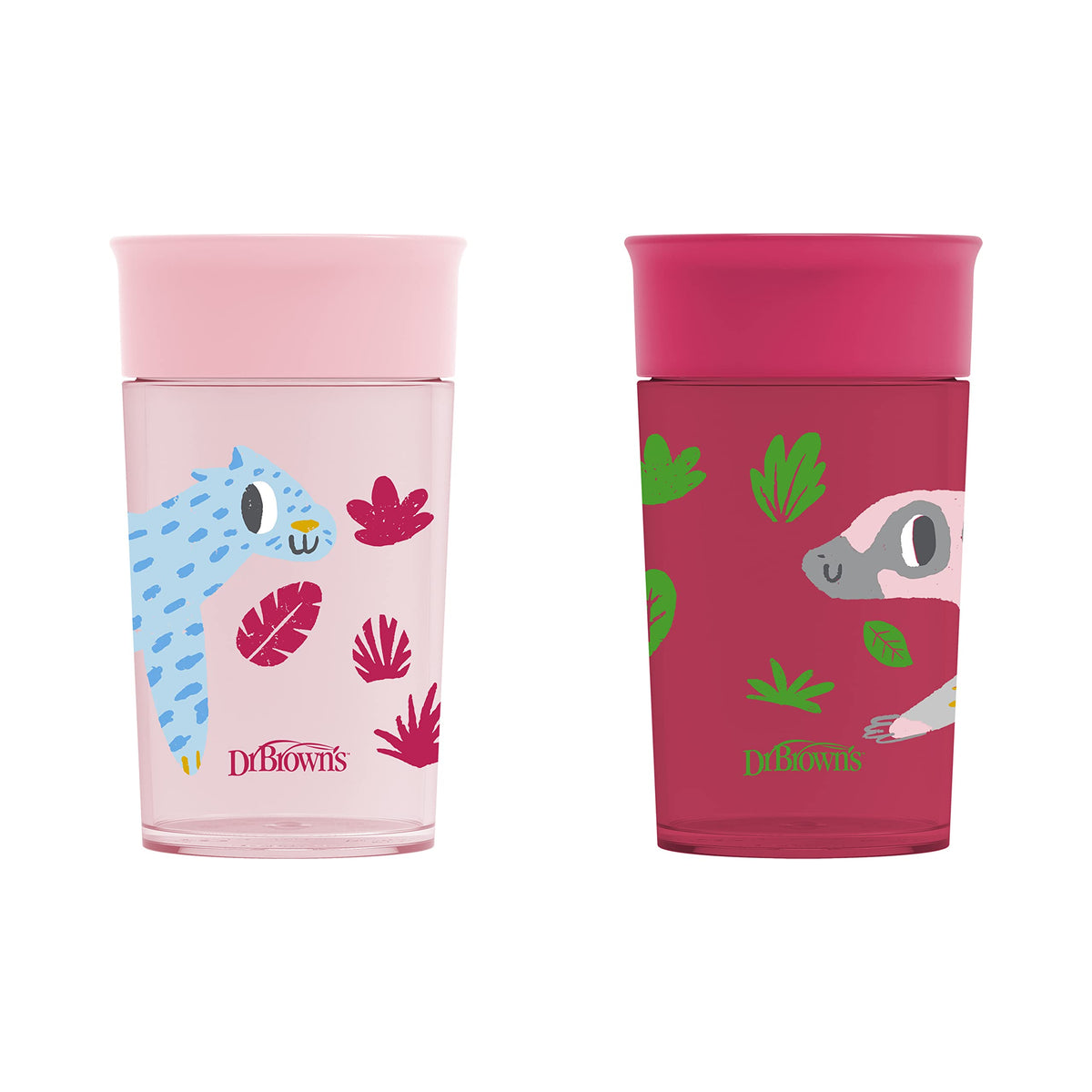 Dr. Brown's Milestones Cheers360 Cup, Pink & Red, 10oz, 2 Count (Pack of 1)