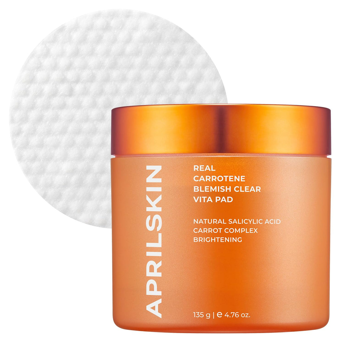 April Skin Carotene Purifying Pads | For Oily, Sensitive & Acne-Prone Skin | Vegan & Cruelty-Free | Exfoliates, Fights Acne & Tightens Pores | 60 Pads | Sulfate Free