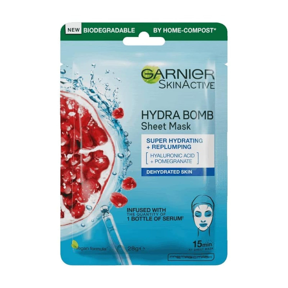 Garnier Skin Active Face Mask Hydra Bomb Pomegranate for Dehydrated Skin Tissue 1pc