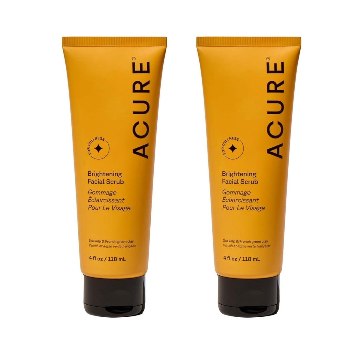 Acure Organics Brightening Facial Scrub, 4 fl. oz, Pack of 2