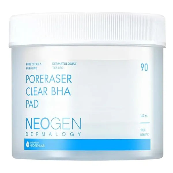 NEOGEN DERMALOGY Poreraser Clear BHA Pad (90 pads) Facial Exfoliant for Skin Resurfacing & Blackheads & Enlarged Pores with BHA & Tannins & Evening Primrose, Sensitive Skin Korean Skin Care