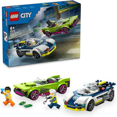 LEGO City Police Car and Muscle Car Chase, Racing Vehicle Toys for 6 Plus Year Old Boys & Girls, Fun Gift for Kids Who Love Pretend Play, Includes Officer and Crook Minifigures 60415