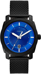 Fossil Machine Men Blue Dial Stainless Steel Analog Watch - Fs5694