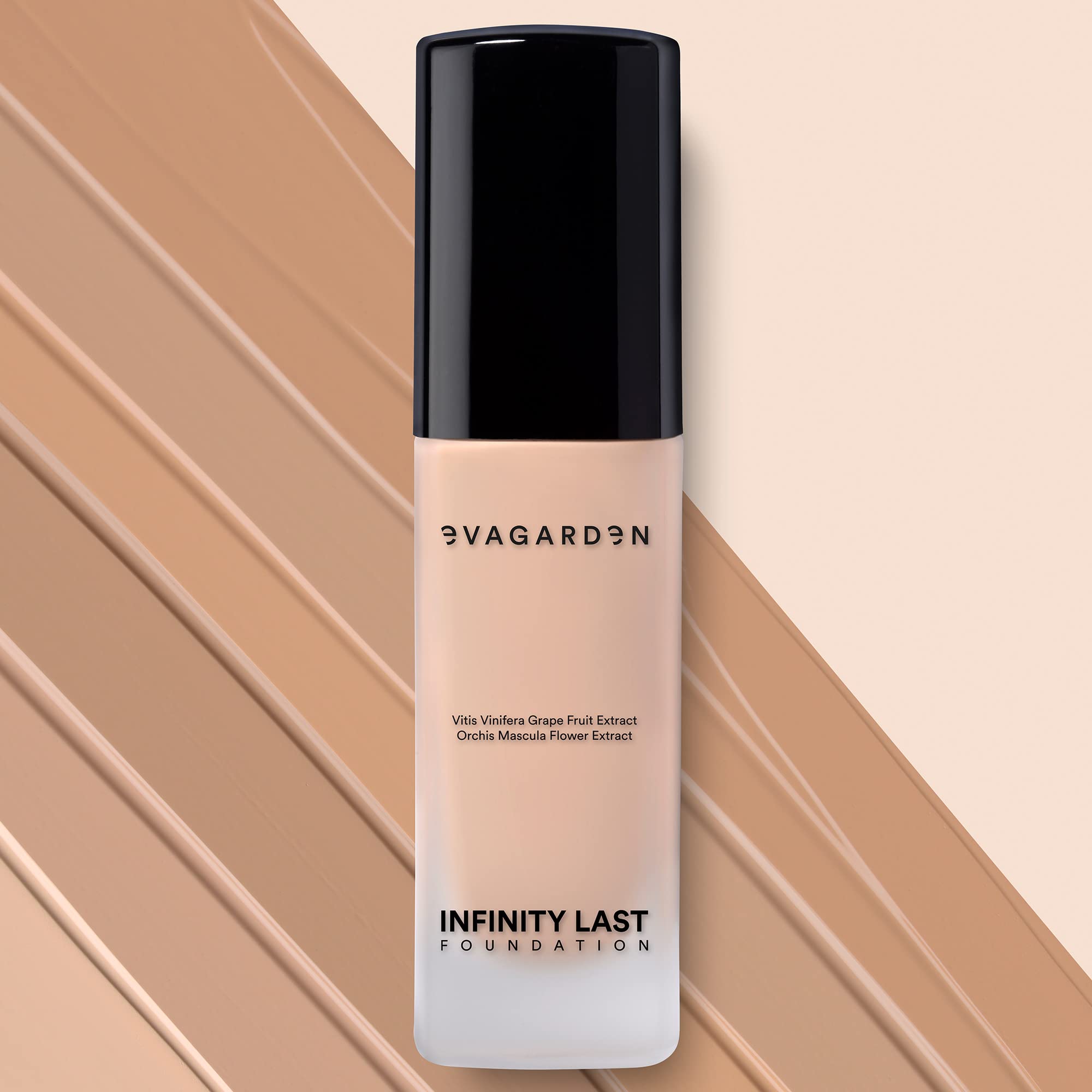 EVAGARDEN Infinity Last Foundation- Soft and Creamy, Liquid Texture Results in Natural Finish - Easily Blendable - Satin Look - 264 Warm Beige - 1.01 oz