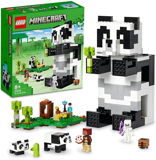 LEGO 21245 Minecraft The Panda Haven Set, Movable Toy House with Baby Pandas Animal Figures, Toys for 8 Plus Years Old Kids, Boys and Girls, Gift Idea