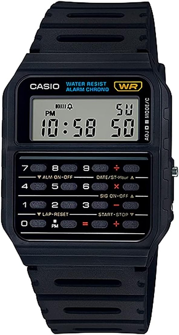 Casio Unisex Digital Dial Stainless Steel Band Watch Black/Grey