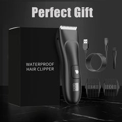 VUCATIN Trimmer for Men Body Grooming Kit, Electric Body Balls Trimmer for Men Pubic Groin Hair Trimmer, Professional Hair Clippers Shaving Machines for Male Hygiene Razor with LCD Display (Black)