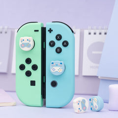 GeekShare Cute Animal Theme Thumb Grip Caps, Compatible with Nintendo Switch/OLED/Switch Lite, Soft Silicone Joystick Cover, 4PCS - Game Cat