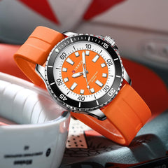 CURREN Original Fashion Men Watches Luxury Sports Silicone Strap Waterproof Quartz Wristwatch with Luminous Hands 8448