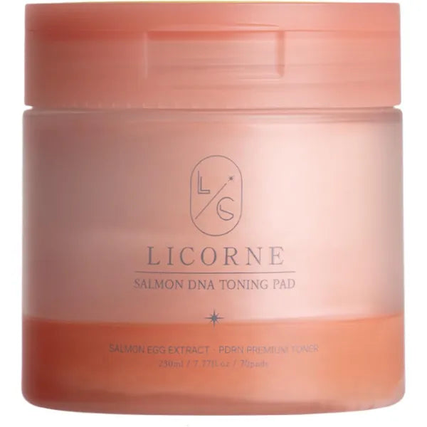 Licorne PDRN Toner Pads (70 Count) – Korean Toner Pads, Facial Toner Pads, Toner Pads Korean Skincare – Dual-Sided Essence Pads with Niacinamide for Hydrated, Smooth-Looking Skin
