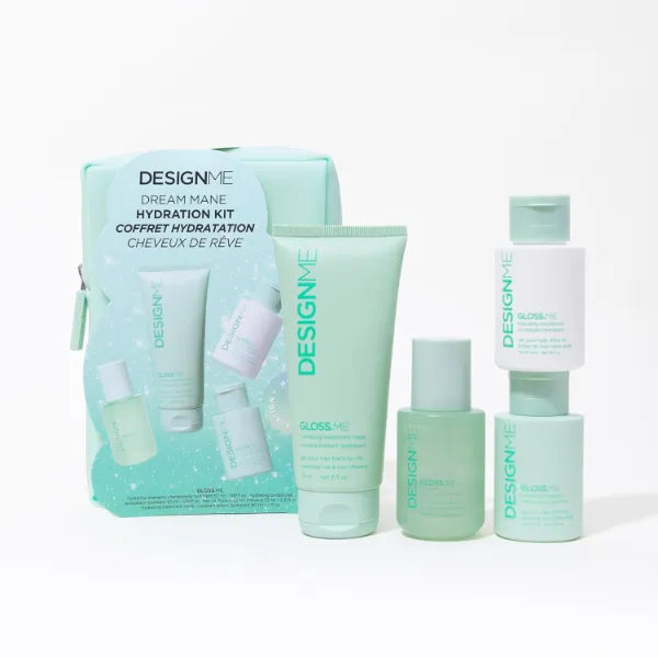 DESIGNME GLOSS.ME Hydration Kit |Moisturizing Shampoo, Conditioner, Mask & Hair Oil | With Argan Oil | For Dry & Frizzy Hair - Hydrating, Anti-Frizz & Adds Shine | Sulfate & Paraben-Free Holiday Set