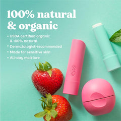 eos 100% Natural & Organic Lip Balm Sphere- Vanilla Bean, All-day Moisture, Dermatologist Recommended for Sensitive Skin, Lip Care Products, 0.25 oz