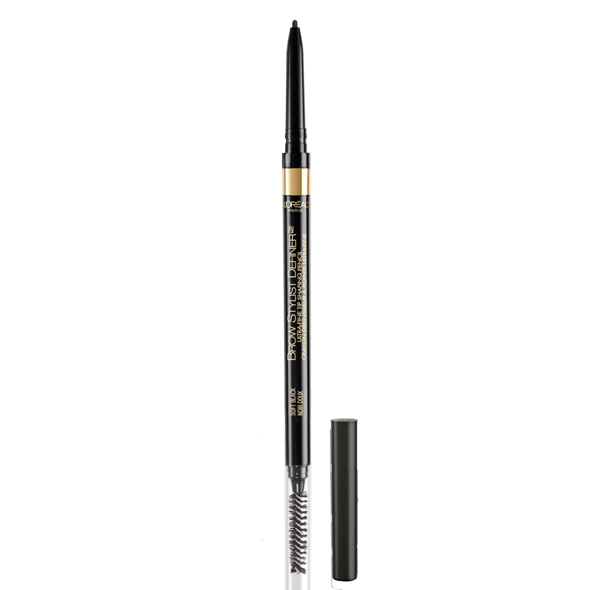 L’Oréal Paris L'Oreal Makeup Brow Definer Waterproof Eyebrow Pencil, Ultra-Fine Mechanical Pencil, Draws Tiny Brow Hairs and Fills in Sparse Areas and Gaps, Soft Black, 0.003 Ounce (Pack of 1)