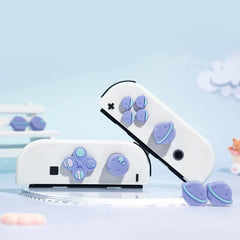 GeekShare Cute Cross D-Pad Button Caps Silicone Thumb Grips Set, ABXY Key Buttons Sticker Joystick Cover Caps Compatible with Switch/OLED - Happy Planet