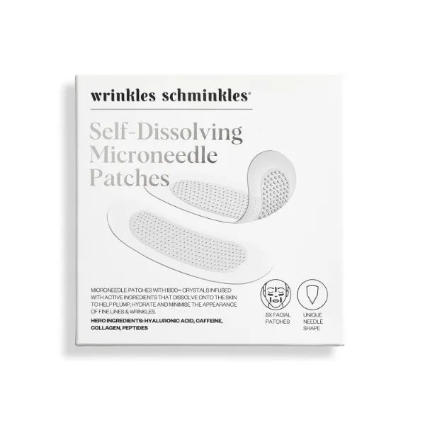 Wrinkles Schminkles Self-Dissolving Microdart Patch for Face - Target & Reduce Wrinkles, Ultimate Facial Hydration and Rejuvenation - 4 pairs