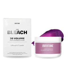 Overtone Color Depositing Semi-Permanent Hair Dye Conditioner - 8 oz For Natural & Color-Treated Hair, The Bleach 30 Volume Hair Lightening Kit - Professional-Grade Included - Smoky Magenta