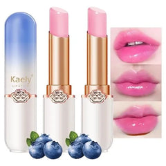 Kaely 2Pcs Blueberry Hydrating Lipstick Tinted Lip Balm, Color Changing PH Lipstick Makeup, Korean Magic Lip Stain Long Lasting Waterproof, labiales magicos 24 horas originales